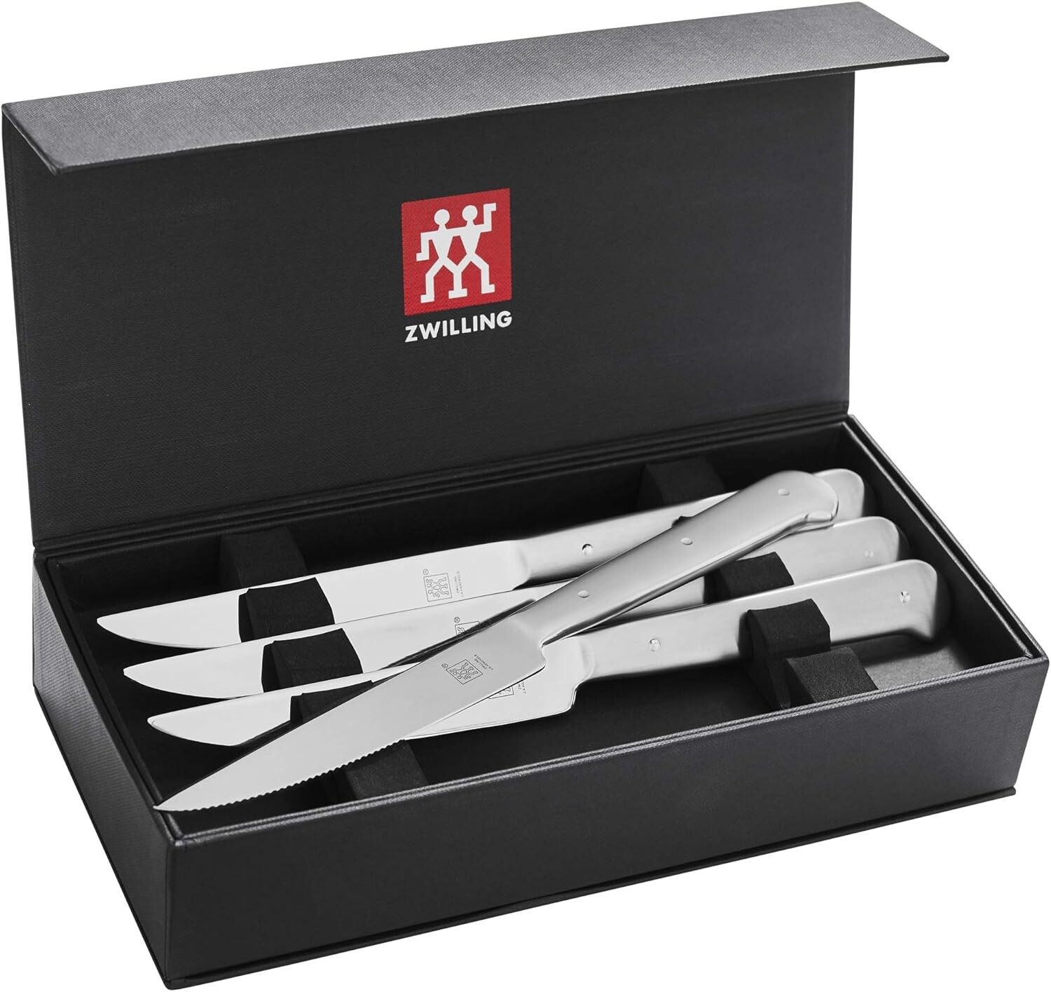 

ZWILLING Porterhouse, острый как бритва нож для стейка, набор из 8 шт., в черном футляре, подарочный набор, серебро, Silver