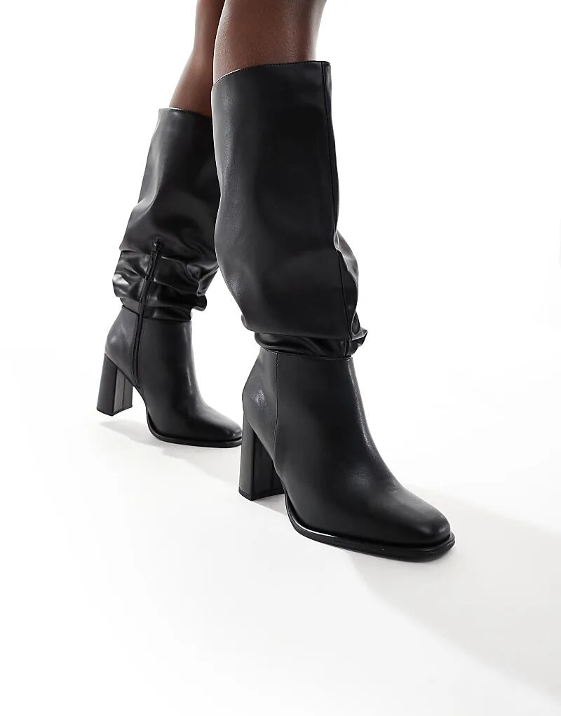 Ботильоны London Rebel Wide Fit Maggie на широком каблуке черного цвета