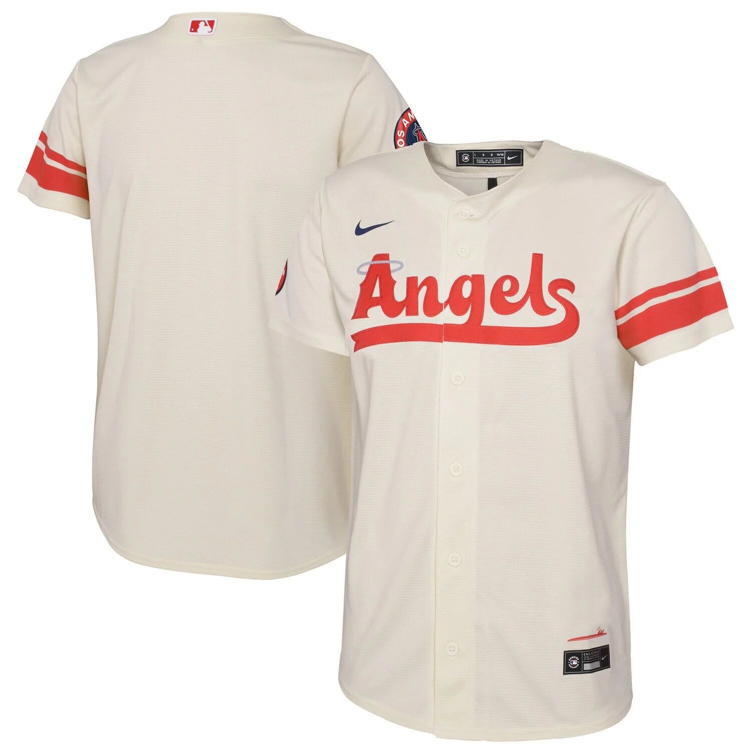 

Реплика джерси Nike Los Angeles Angels 2022 City Connect для дошкольников кремового цвета Nike, Бежевый, Реплика джерси Nike Los Angeles Angels 2022 City Connect для дошкольников кремового цвета Nike