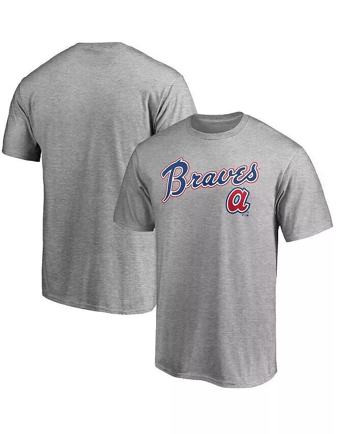 

Мужская серая футболка с принтом Atlanta Braves Cooperstown Wahconah Fanatics