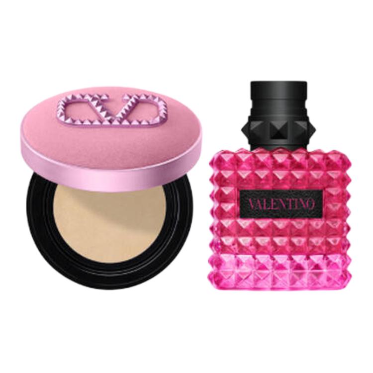 Подарочный набор Valentino: тональный кушон #LA1 + парфюмерная вода Donna Born In Roma Extradose, 30 мл — фото 2