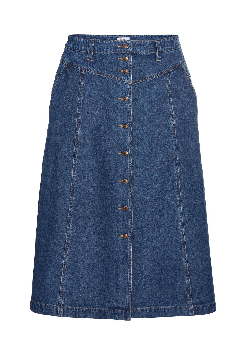 

Джинсовая юбка из мягкого хлопка, с завышенной талией sheego, цвет Blue Denim
