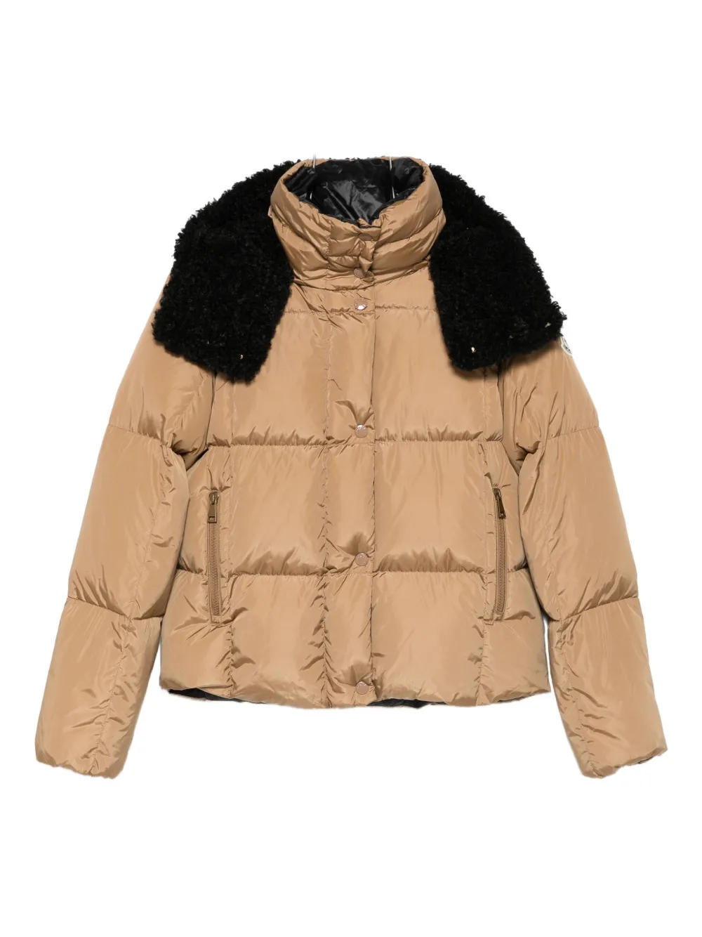 

Пальто на молнии с воротником из искусственного меха MONCLER, нейтральный
