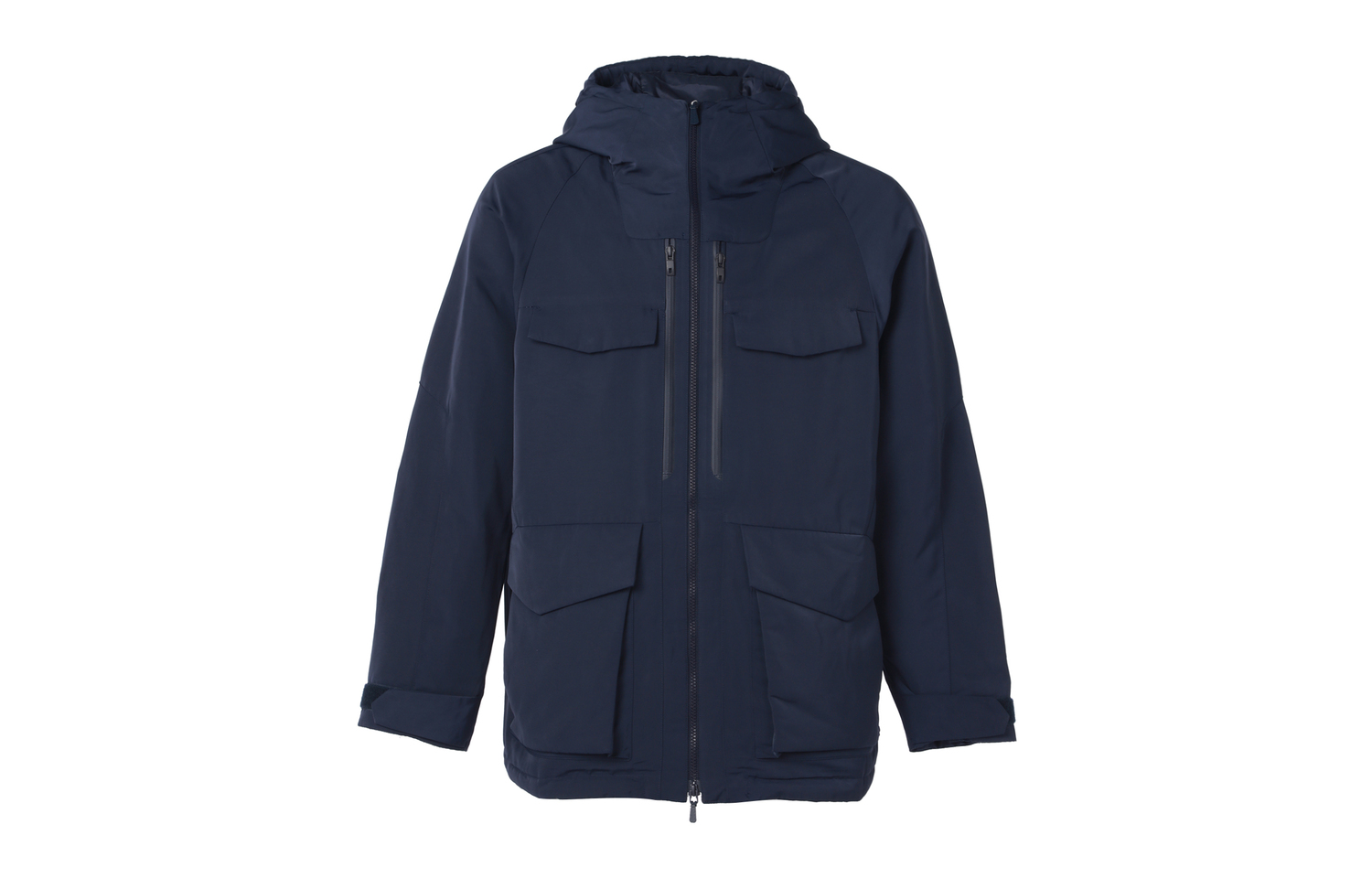 UNIQLO Белая альпинистская гибридная пуховая удлиненная парка, Navy Blue — фото 3