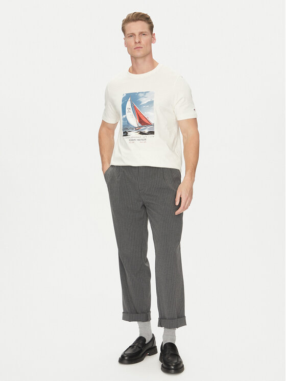 Футболка обычного кроя Color Photo Print MW0MW38615 Tommy Hilfiger, бежевый — фото 2