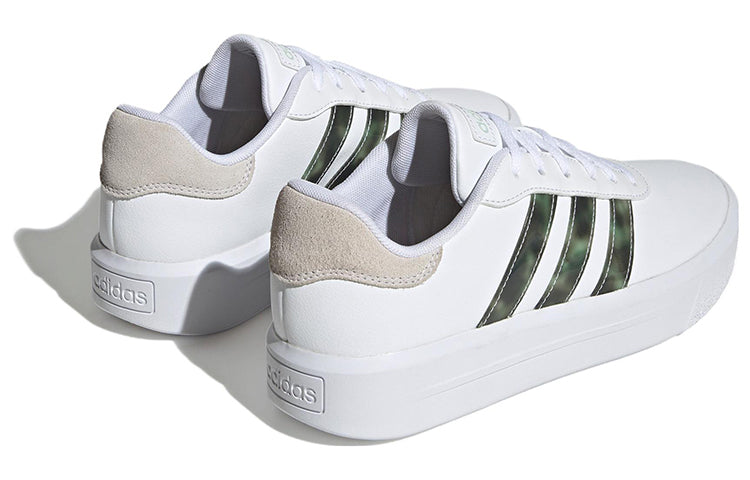Кеды (WMNS) adidas neo Court Platform 'White Green' HP9434, белый — фото 4