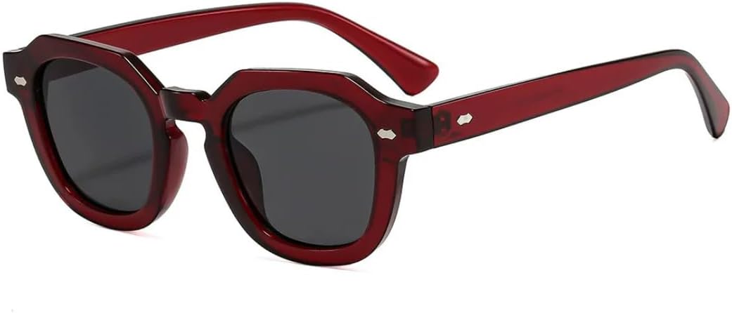 

Модные солнцезащитные очки конфетных цветов для женщин, леопардовый принт, защита от УФ-излучения UV400, ретро-стиль, заклепки, мужские солнцезащитные очки UUPTTPL, Wine Red Black