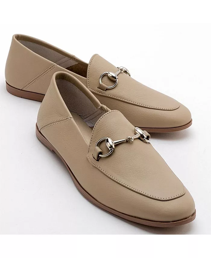 Пенни Лоферы с конской пряжкой из кожи Forever & Always Shoes, коричневый/бежевый