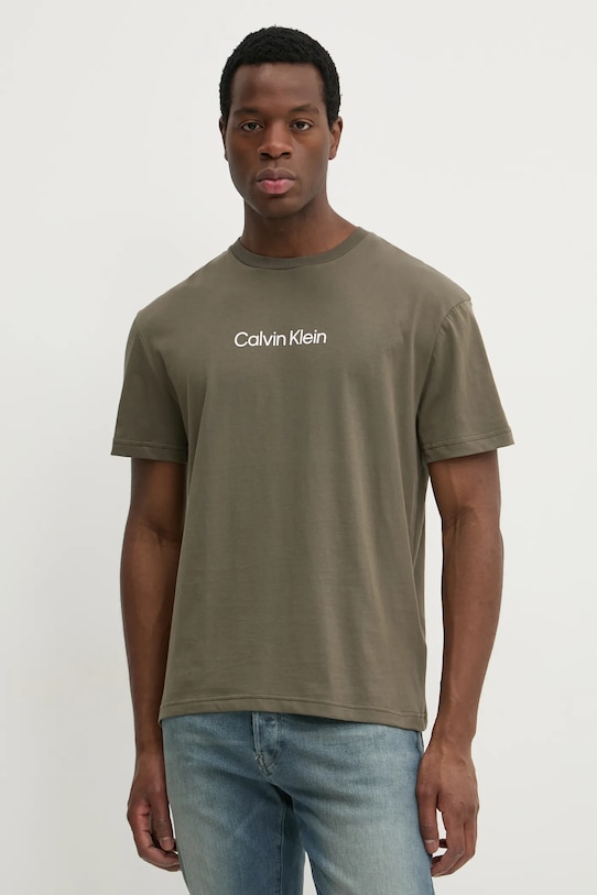 

Хлопковая футболка Calvin Klein, зеленый