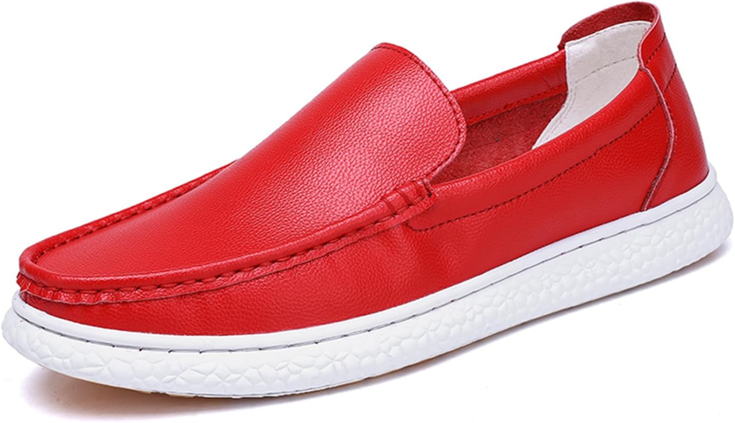 

Мужские лоферы ручной работы из натуральной кожи, мягкие, дышащие, для вождения, мужские кожаные кроссовки Abborora, красный