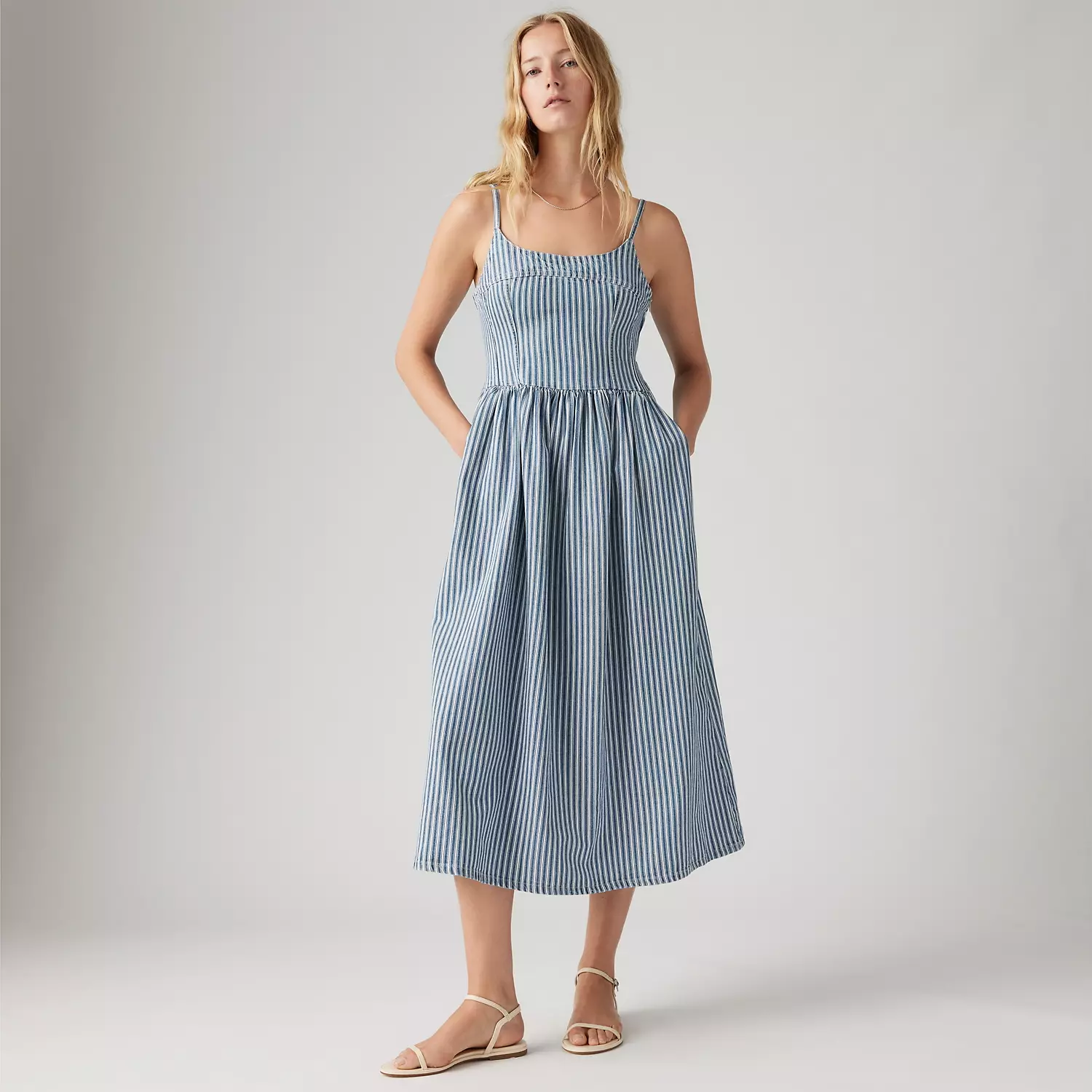 

Платье-бюстье Alessie Levi's, цвет Mischa Stripe Denim - Blue