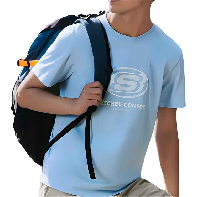 

Футболка унисекс небесно-голубая Skechers, Sky Blue/016M