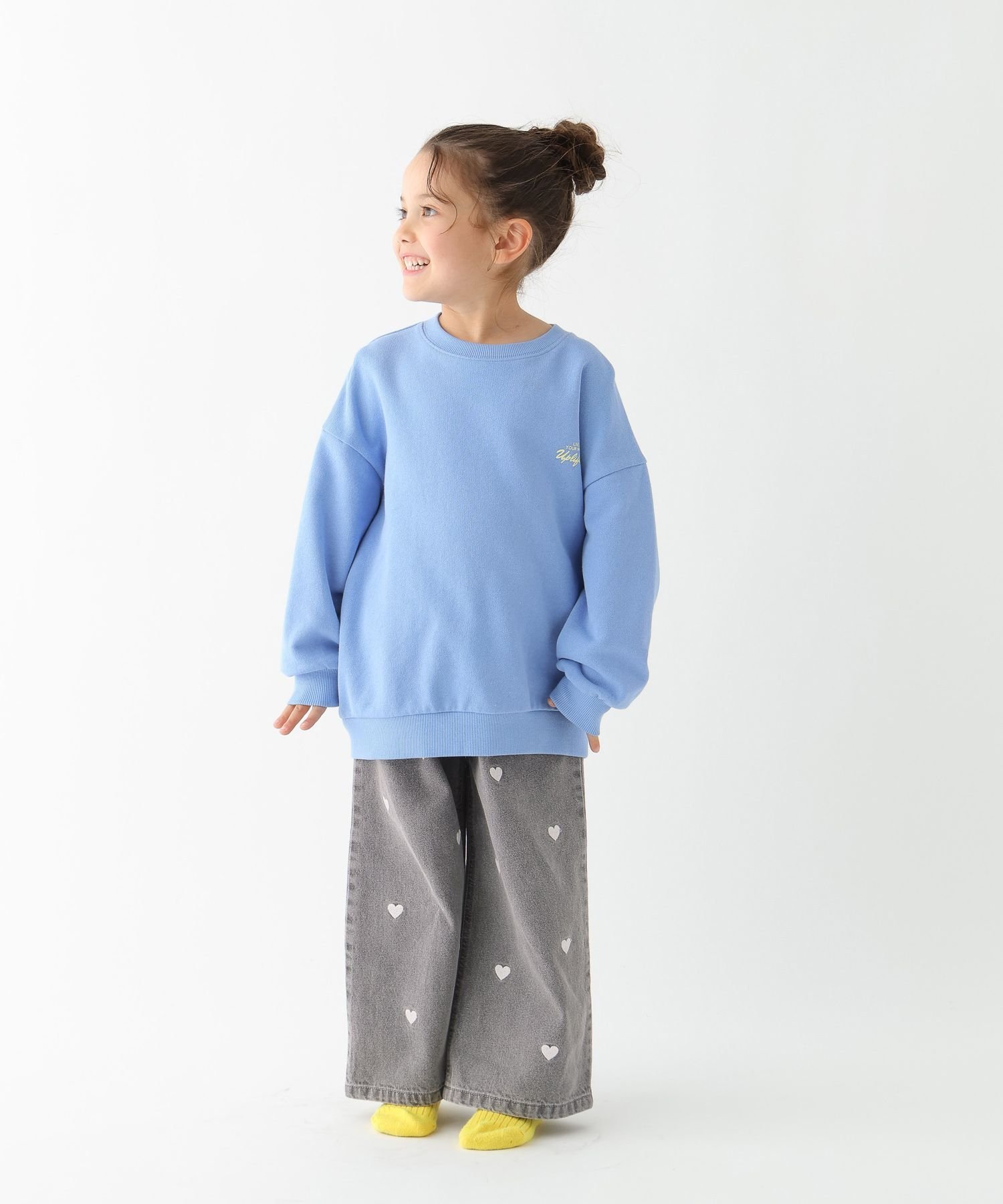 Хорошие широкие джинсы / 100-120 см / 629894 GLOBAL WORK, Gray (heart pattern) 10
