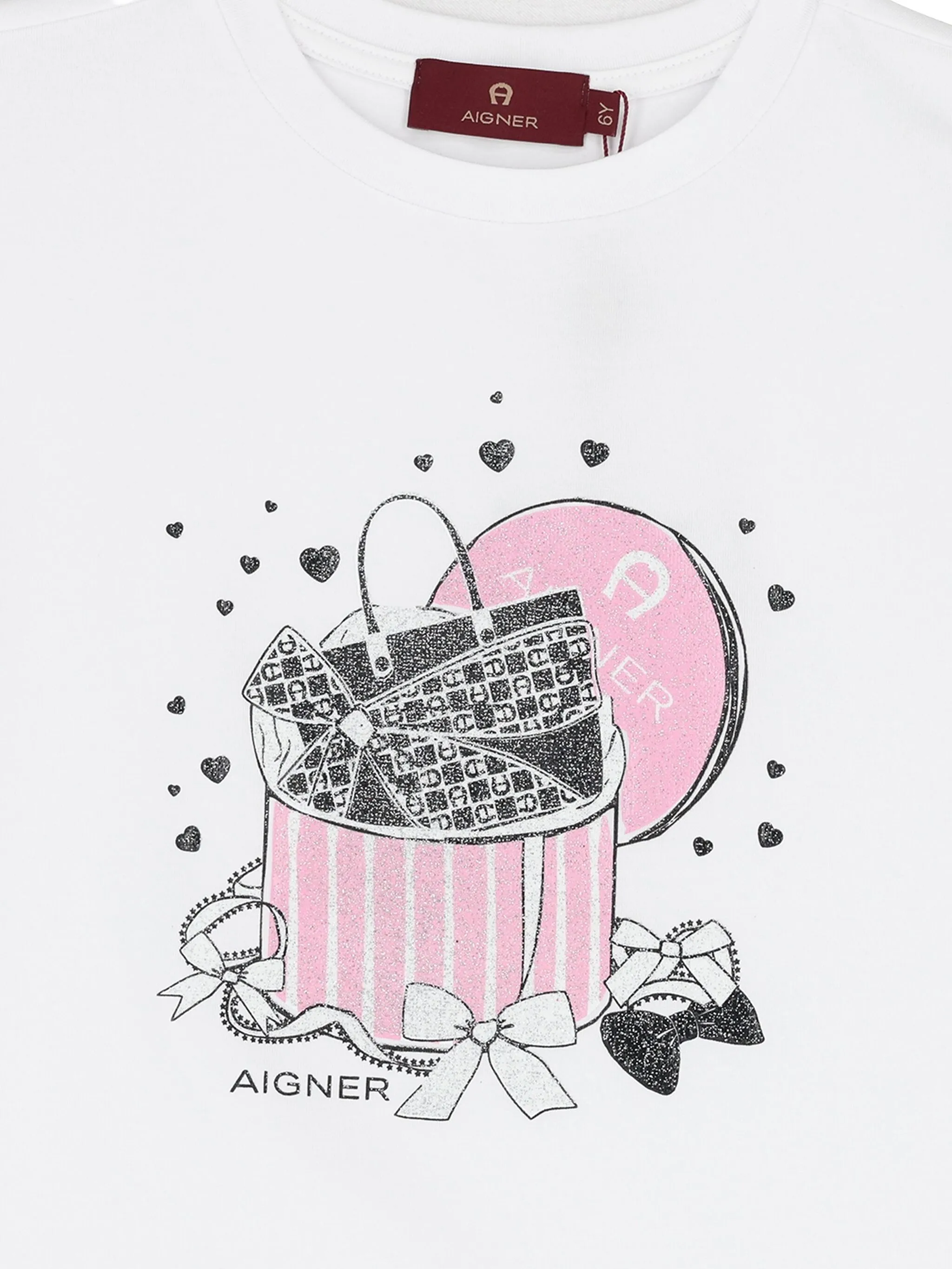 Футболка с блестками Aigner Kids, белый — фото 3