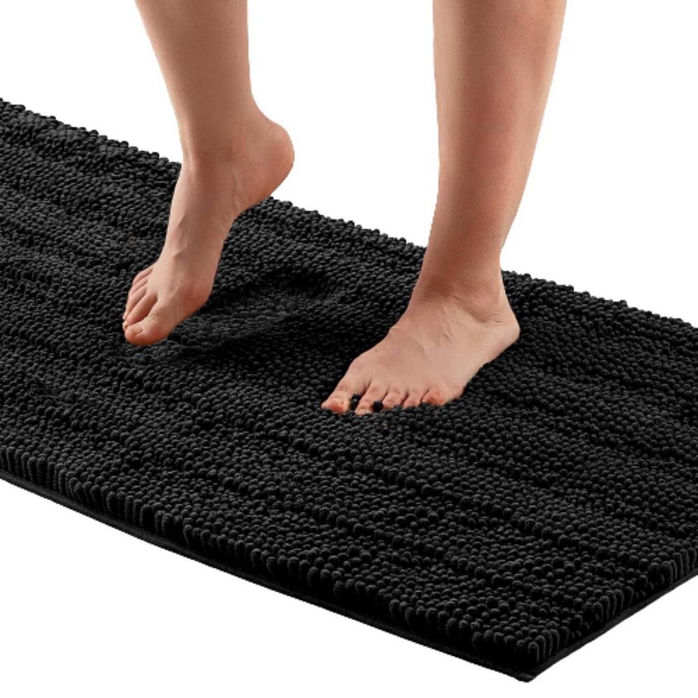 

Мягкий кухонный коврик для ванной Zulay Shaggy, 17x47 дюймов Zulay Home, черный