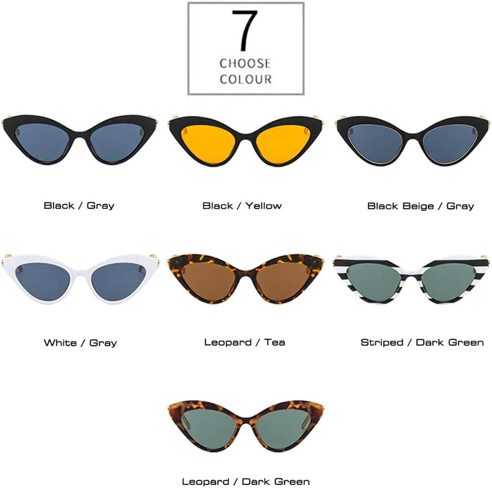 

Ретро-солнцезащитные очки «кошачий глаз» для женщин, модные очки с металлической цепочкой, защита от УФ-излучения UV400 для мужчин HVTVTLA, Striped Dark Green