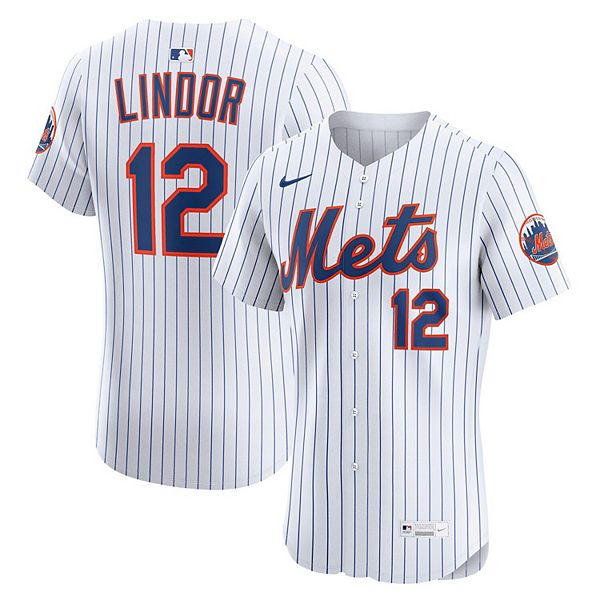Мужская белая домашняя элитная игровая футболка francisco lindor new york mets Nike — фото 2
