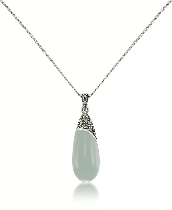 

Удлиненный кулон из нефрита и цепочка панцирного плетения Macy'S, jade