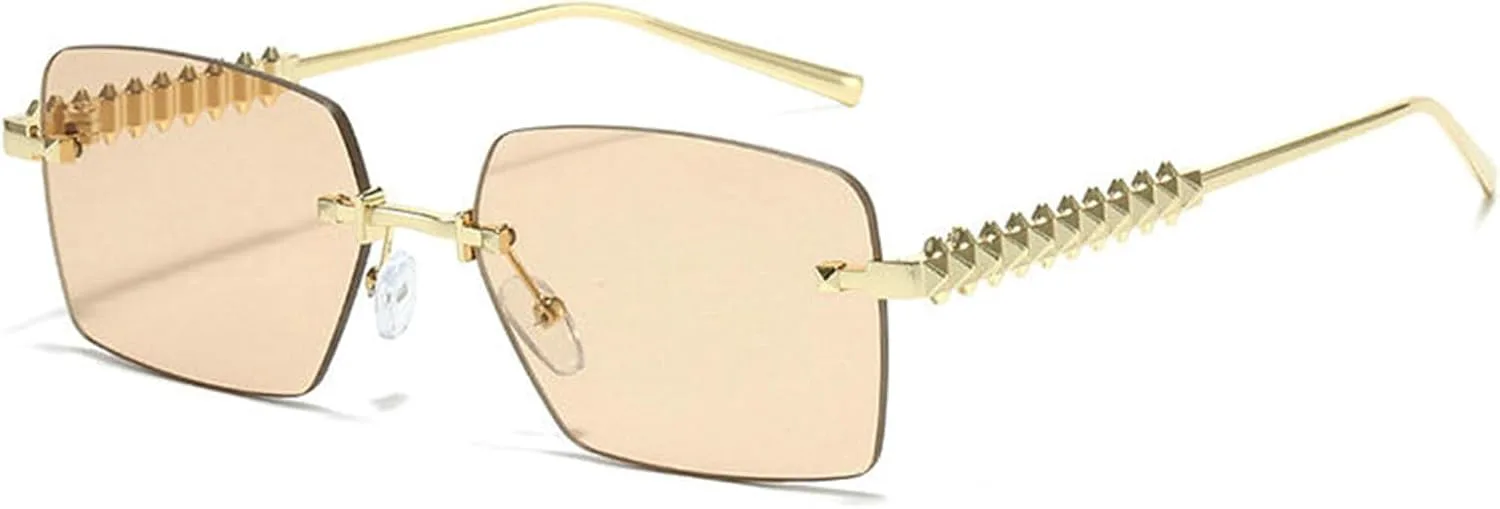 

Солнцезащитные очки без оправы прямоугольной формы для женщин и мужчин, модные, с металлическими линзами, в стиле Y2k, узкие квадратные солнцезащитные очки helena, C5