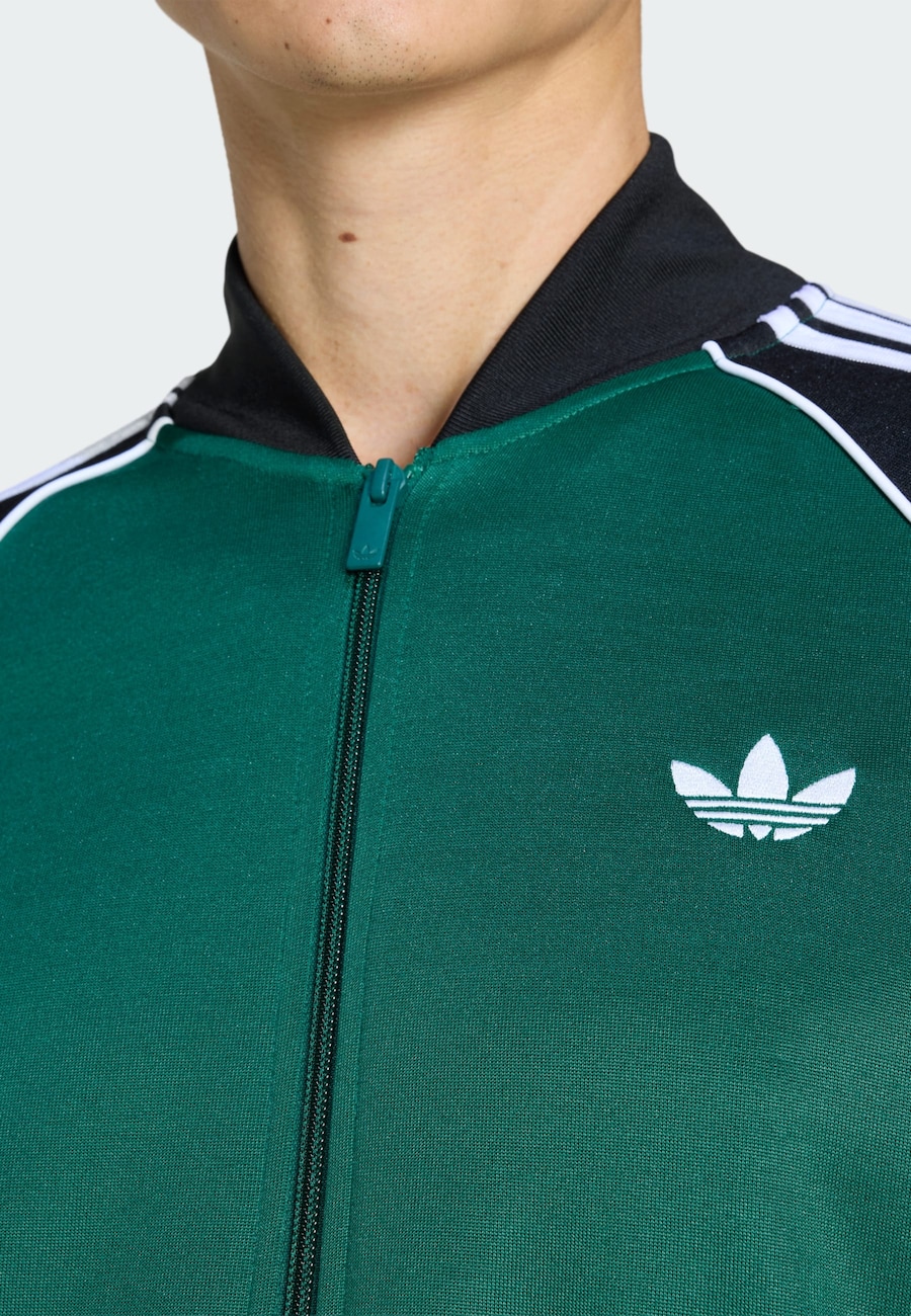 Толстовка с капюшоном на молнии ADIDAS ORIGINALS SST, зеленый — фото 4