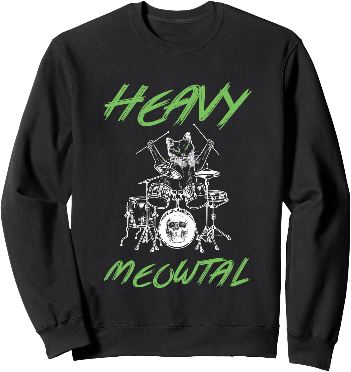 

Хэви-метал / Кот-барабанщик в стиле хэви-метал, толстовка с изображением кота в стиле хард-рок Metal Drumming Katzen & Schlagzeuger Geschenke, черный