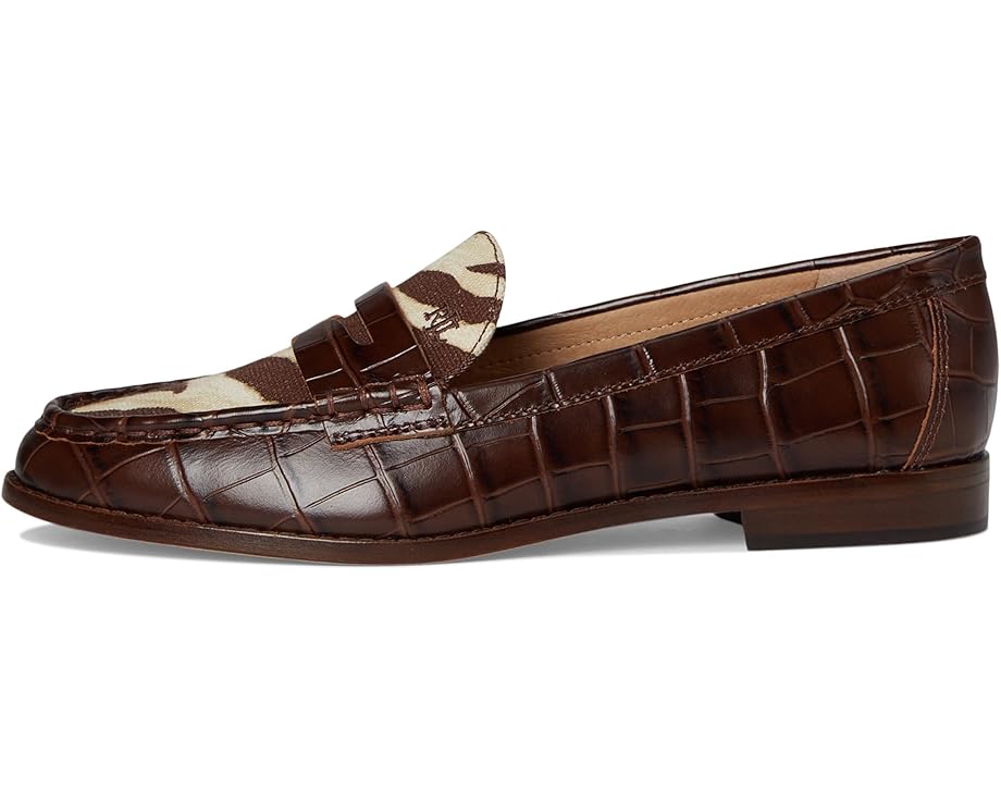 Лоферы Lauren Ralph Lauren Wynnie Zebra-Print-Trim Embossed Loafer, цвет Zebra/Dark Hickory — фото 4