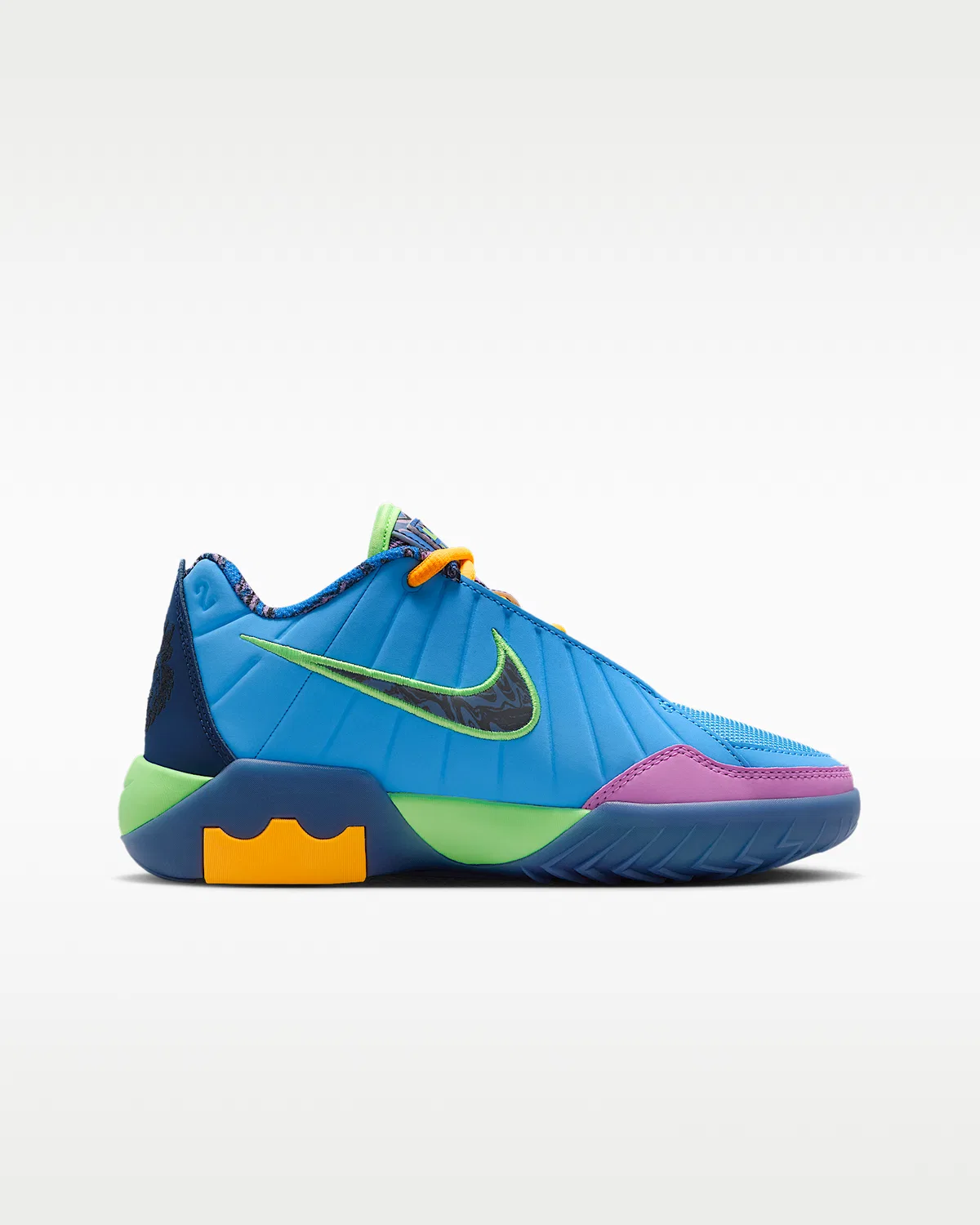Детские баскетбольные кроссовки LeBron Witness 9, University Blue/Midnight Navy/Lime Blast/Black — фото 3