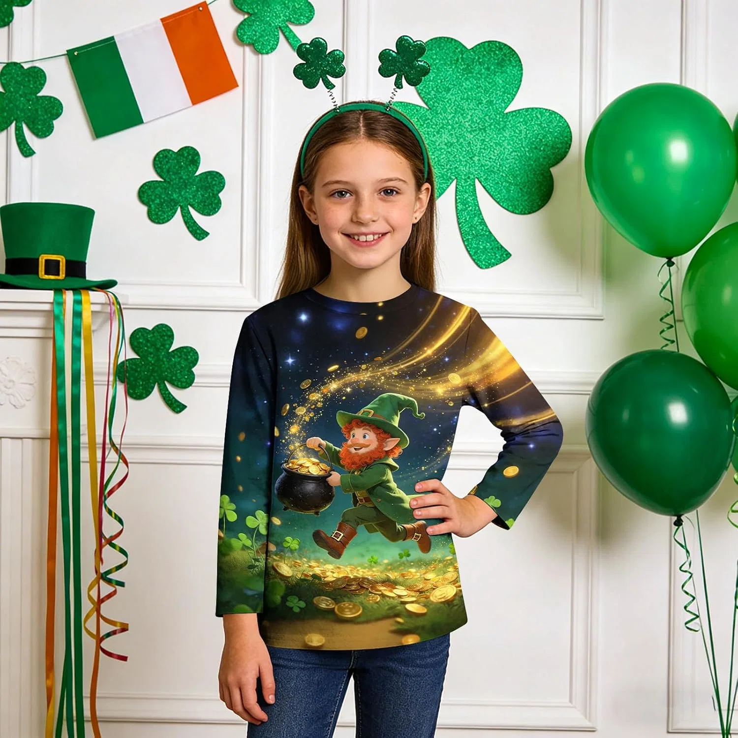Футболка с принтом St. Patrick's Day, Zzalalana, мультиколор — фото 3