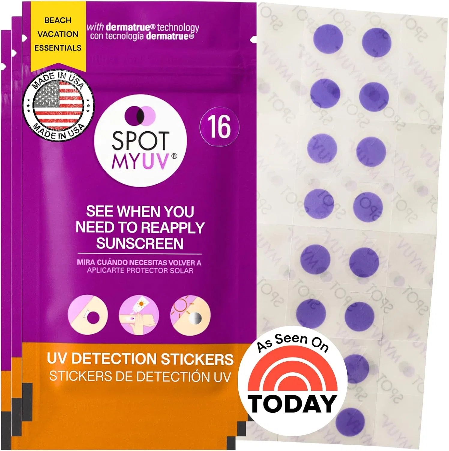 UV-детектор SPOTMYUV Dermatrue технология 48 шт фиолетовый