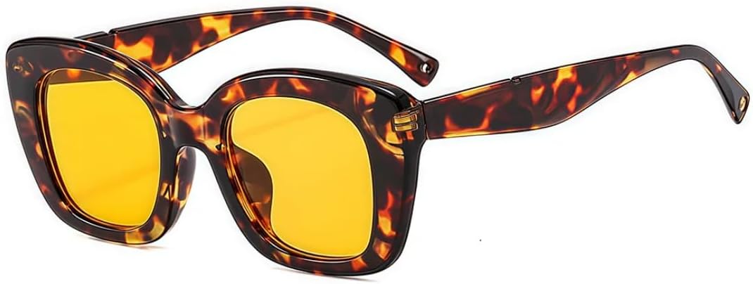 

Солнцезащитные очки с защитой от УФ-излучения UV400 | Толстая оправа с леопардовым принтом | Линзы конфетных цветов для занятий спортом на открытом воздухе и вождения DSVIGF, Demi Yellow