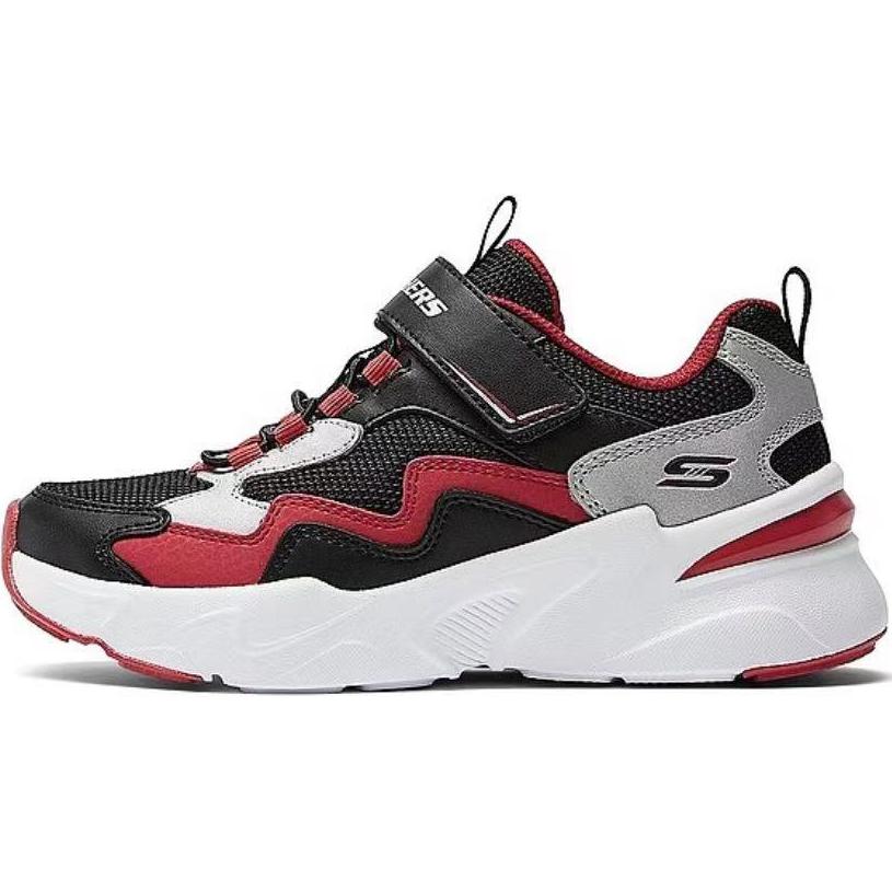 

Низкие противоскользящие износостойкие кроссовки для детей и подростков Skechers Kids, черный/красный