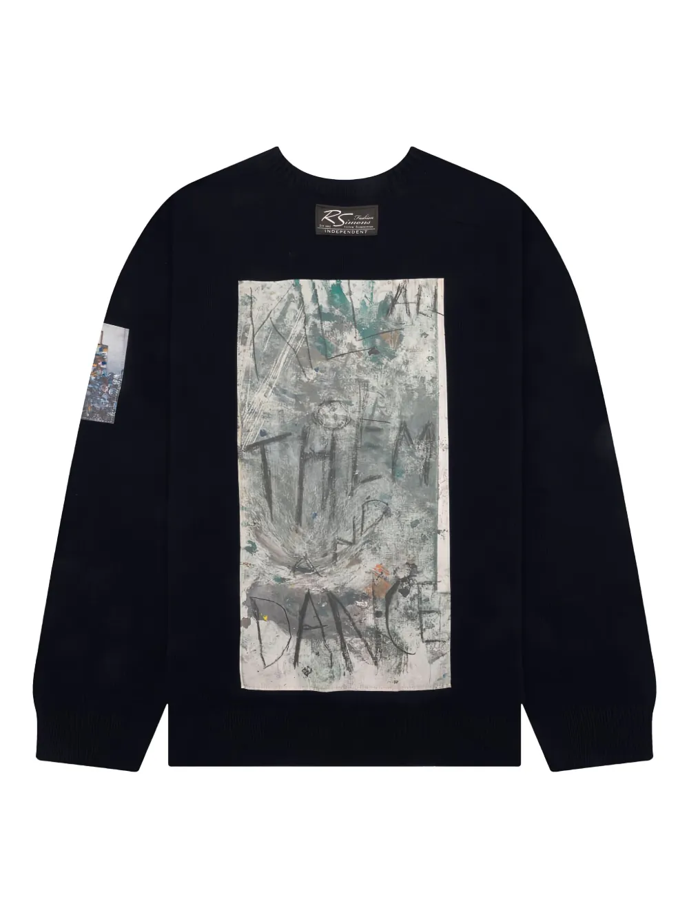 

Свитер с графическим принтом Raf Simons, синий