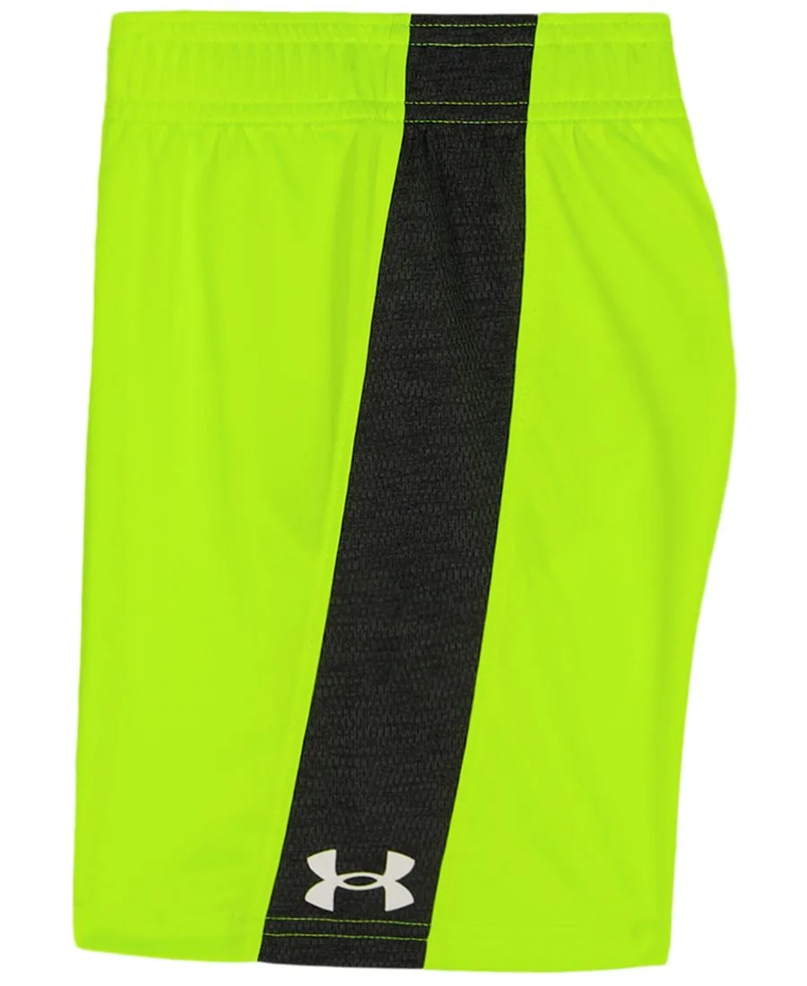 Детский комплект из футболки с круглым вырезом и шорт (2 размера, 2T-7) Under Armour, черный/neon — фото 3