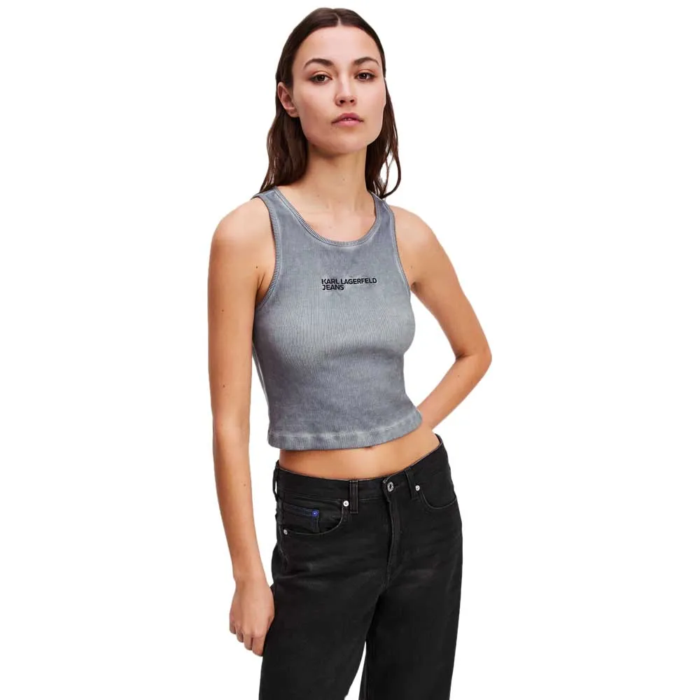 

Футболка без рукавов Karl Lagerfeld Washed Ribbed, серый