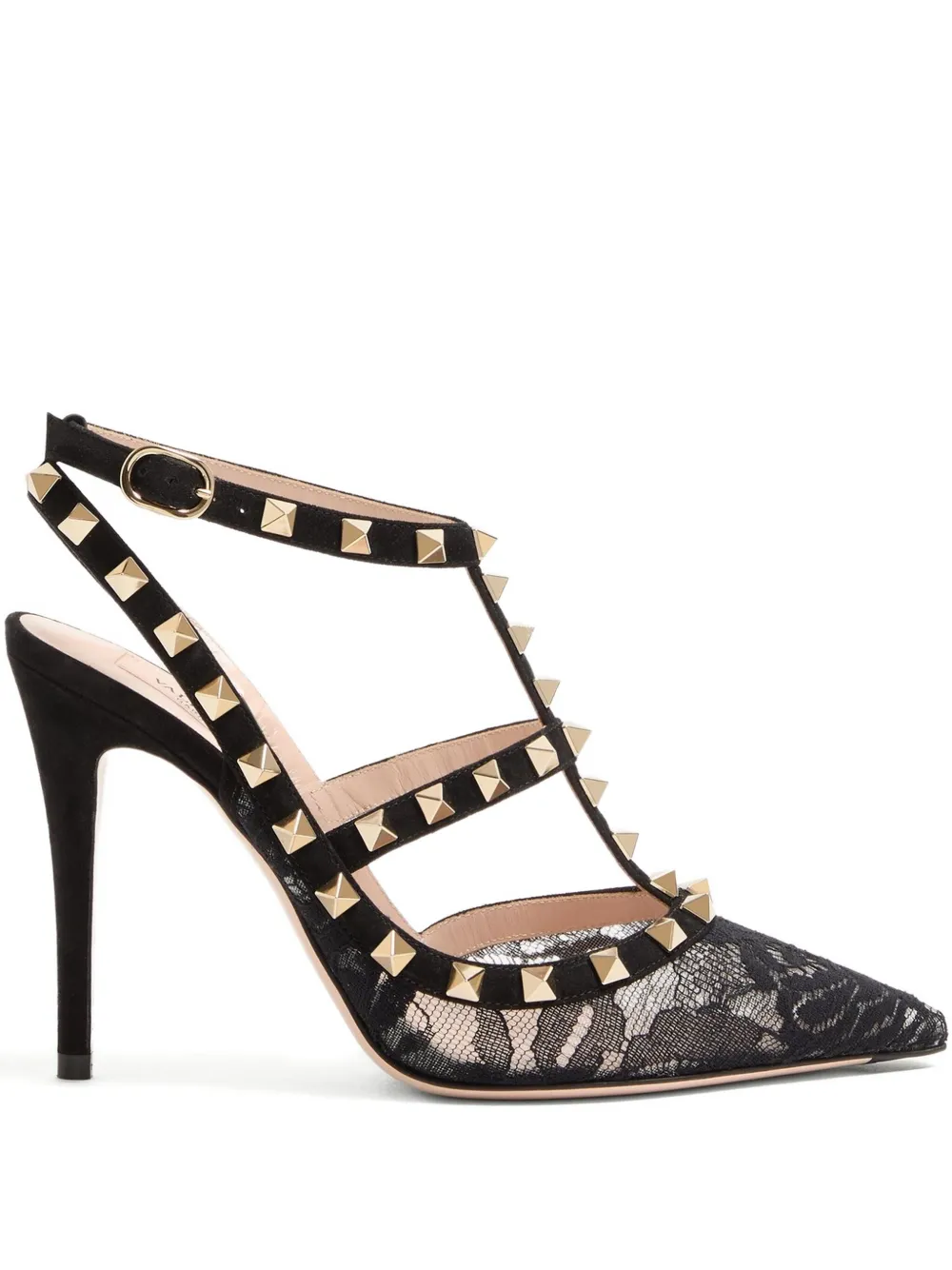 Туфли-лодочки Rockstud на шнуровке с каблуком 100 мм Valentino Garavani, черный