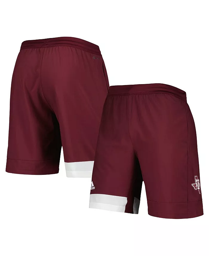 Мужские бордовые тренировочные шорты Texas A&M Aggies AEROREADY adidas — фото 2