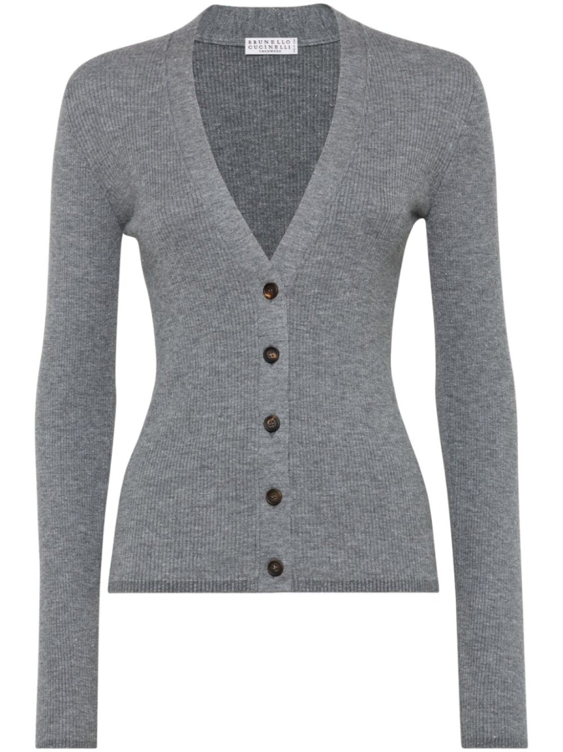 

Brunello Cucinelli кардиган в рубчик, серый