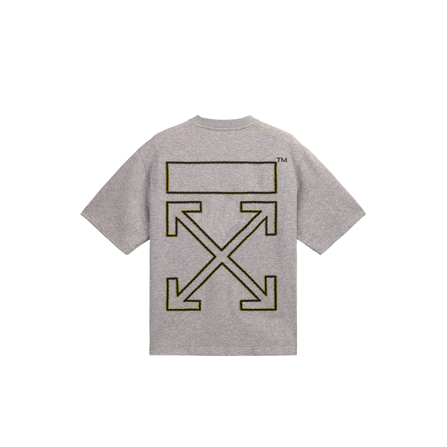 

OFF-WHITE Футболка OFF WHITE Unisex Heather Gray с круглым вырезом, средней плотности