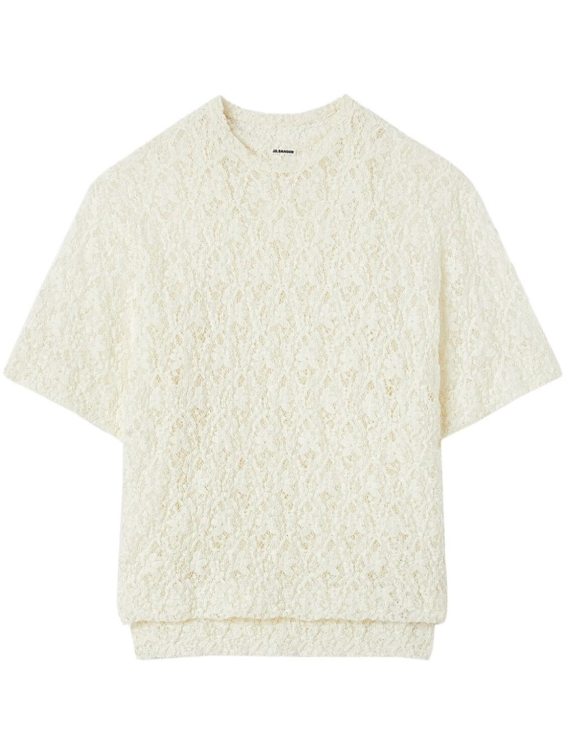 

Jil Sander кружевная футболка с короткими рукавами, нейтральный цвет