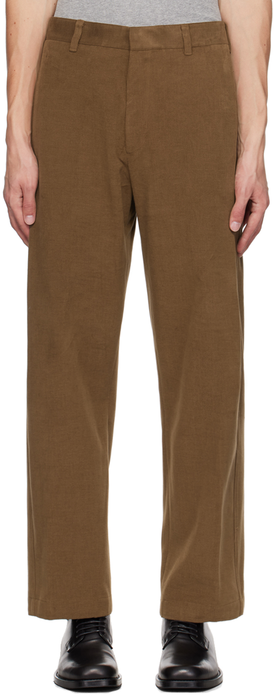 

Коричневые брюки со складками Solid Homme