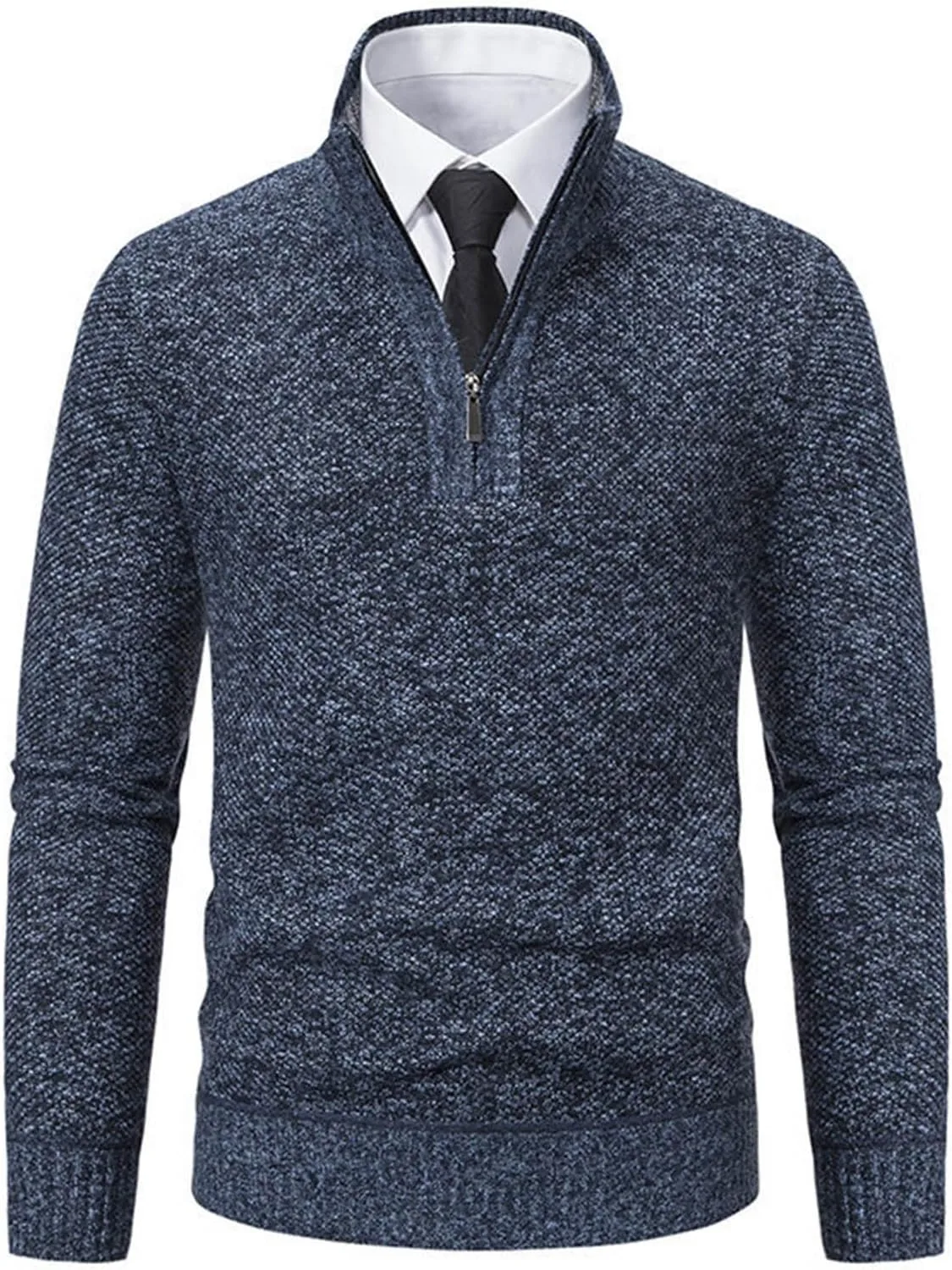 

Свитер для мужчин Quarter Zip Pullover Slim Fit Mock Neck