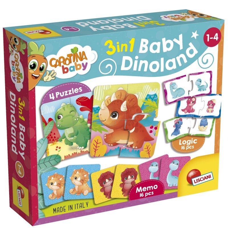 

Развивающая игра Carotina baby Dinoland Lisciani 3в1, 92529