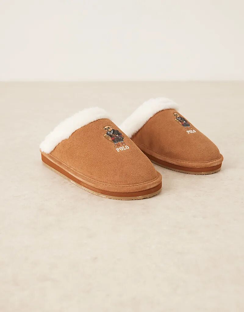 Туфли-лодочки Polo Ralph Lauren Kayleigh с потертостями и медвежьей подошвой светло-коричневого цвета — фото 4