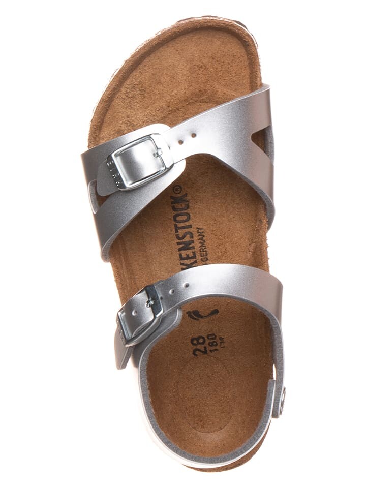 Классические босоножки Birkenstock, серебряный — фото 4