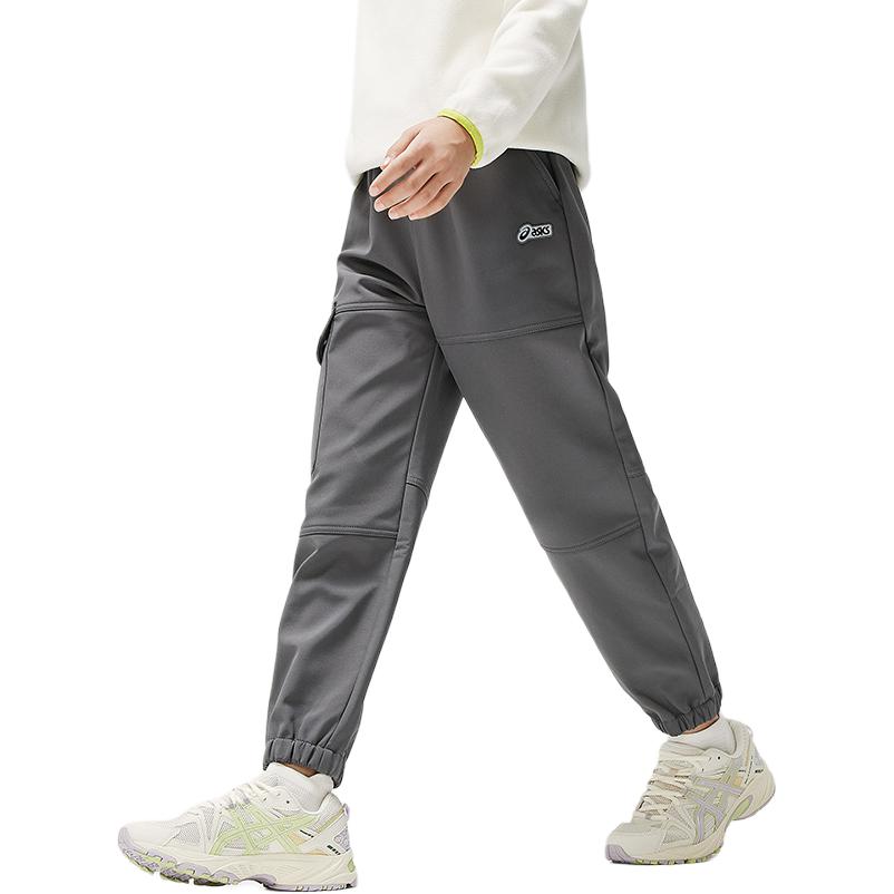 Спортивные утепленные спортивные штаны зимние kids' ASICS, серый — фото 4