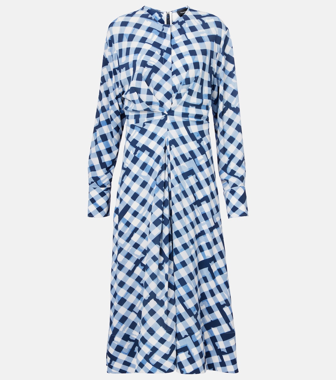

Проверенное плиссированное миди-платье Proenza Schouler, Dark Navy Multi