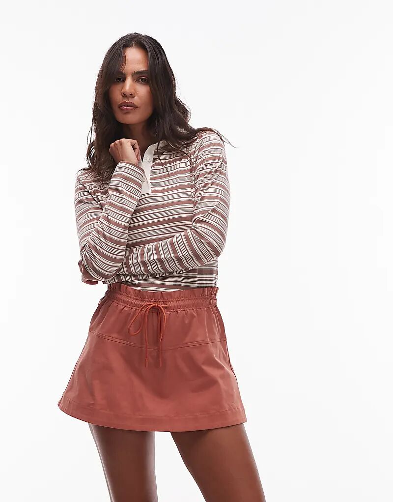 

Мини-юбка Topshop с эластичной талией цвета ржавчины