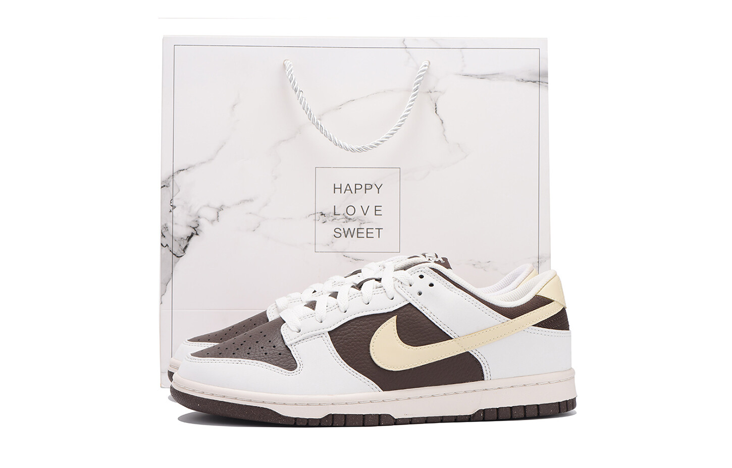 

Кроссовки Nike Dunk Skateboard Unisex Low-Top, белый/коричневый