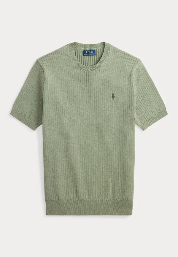 Джемпер из рибаны с коротким рукавом Polo Ralph Lauren, зелёный папоротник — фото 4