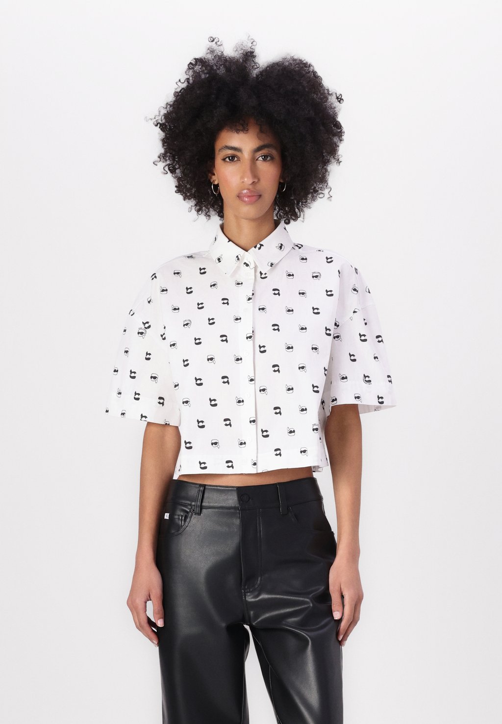 

Блузка на пуговицах IKON CROPPED SHIRT KARL LAGERFELD, белый